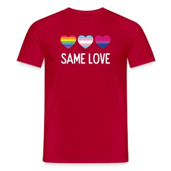 Pride Month LGBTQ - Gleiche Liebe - Männer T-Shirt - Rot - Vorne - AI Model Male 178 dark (178cm)