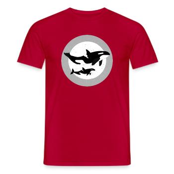 Wal und Orca Illustration - Männer T-Shirt - Rot - Vorne - AI Model Male 178 dark (178cm)