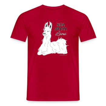 KOA DRAMA Lama - kein Drama Lama, Dialekt - Männer T-Shirt - Rot - Vorne - AI Model Male 178 dark (178cm)