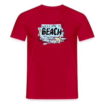 Willkommen bei Beach Scene - Männer T-Shirt - Rot - Vorne - AI Model Male 178 dark (178cm)