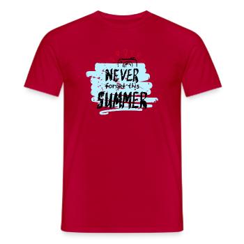 Never Forget This Summer - Men's T-Shirt - red - Front - AI Model Male 178 dark (178cm)