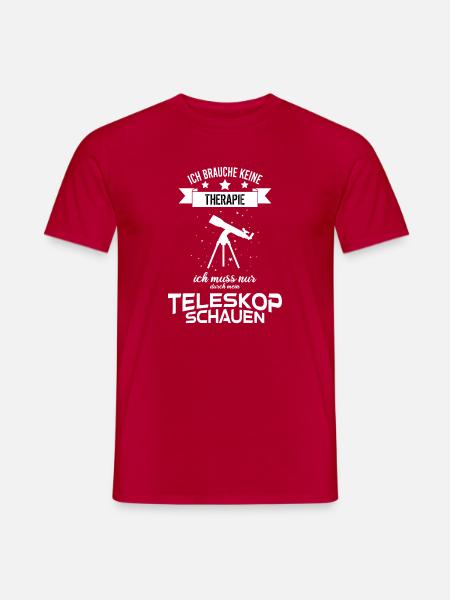 Teleskop Astronomie Hobby Sternengucker Galaxien - Männer T-Shirt - Rot