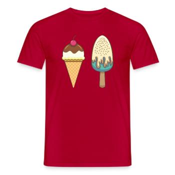 glace - T-shirt homme - rouge - Devant - AI Model Male 178 dark (178cm)
