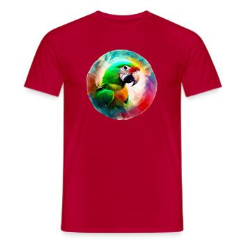 Farbiger Ara Papagei - Männer T-Shirt - Rot - Vorne - AI Model Male 178 dark (178cm)