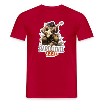 Barde Level 999 – Metal Ork RPG Design - Männer T-Shirt - Rot - Vorne - AI Model Male 178 dark (178cm)