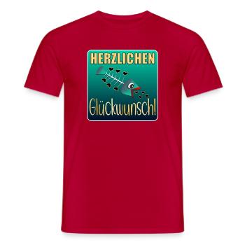 HERZLICHEN GLÜCKWUNSCH FISCHE ANGELN - Männer T-Shirt - Rot - Vorne - AI Model Male 178 dark (178cm)