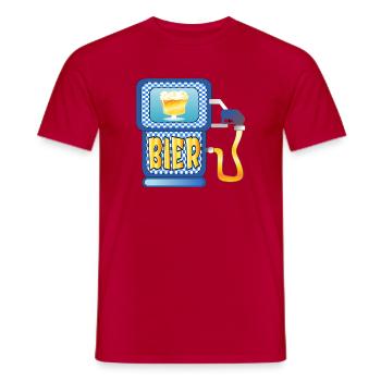 BAYERISCHE ZAPFSÄULE BIER - Bayern - Männer T-Shirt - Rot - Vorne - AI Model Male 178 dark (178cm)