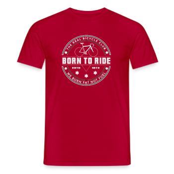 cycling club fat burning cycling buddies fietsverenigi - Men's T-Shirt - red - Front - AI Model Male 178 dark (178cm)