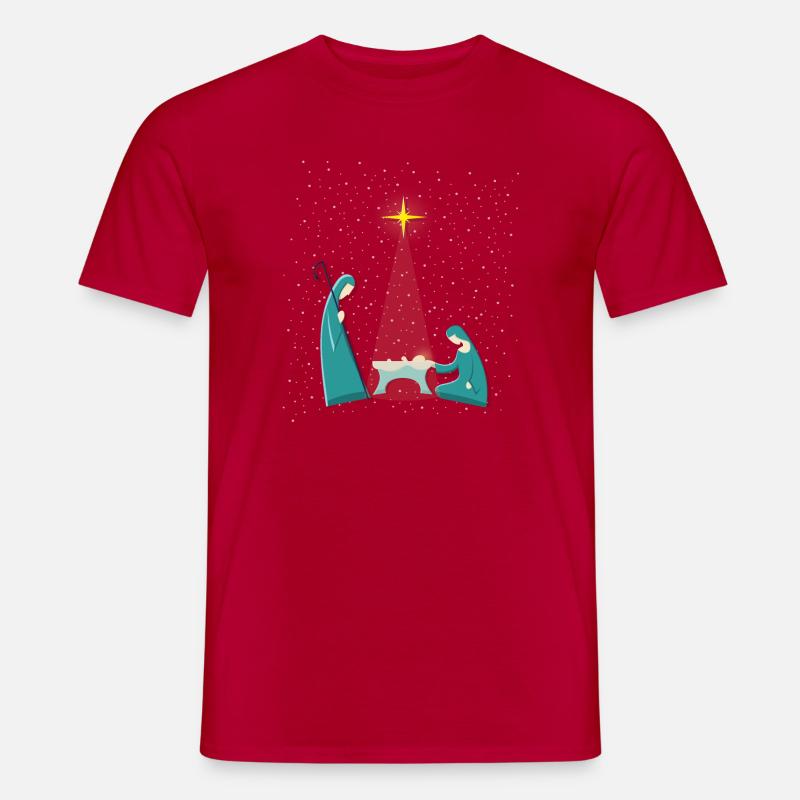 Jesuskind Weihnachtskrippe - Männer T-Shirt - Rot