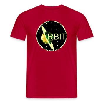 Saturn Orbit Planet space Umlaufbahn 70s Universum - Männer T-Shirt - Rot - Vorne - AI Model Male 178 dark (178cm)