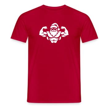 Muskulöser Weihnachtsmann - Festliche Fitness - Männer T-Shirt - Rot - Vorne - AI Model Male 178 dark (178cm)