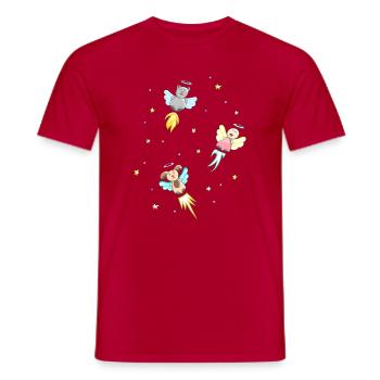 Engel Hund Katze fliegen für Kinder - Männer T-Shirt - Rot - Vorne - AI Model Male 178 dark (178cm)