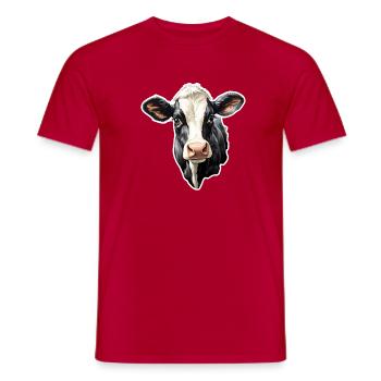 Fermier de cadeaux de la ferme noire et blanche Holst - T-shirt homme - rouge - Devant - AI Model Male 178 dark (178cm)