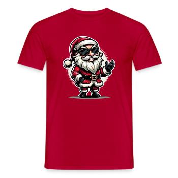 Weihnachtsmann mit Sonnenbrille Xmas Kostüm - Männer T-Shirt - Rot - Vorne - AI Model Male 178 dark (178cm)
