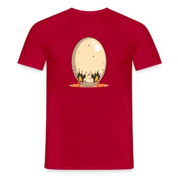 Oeuf de poule drôle - Chicken Coop Cartoon - T-shirt homme - rouge - Devant - AI Model Male 178 dark (178cm)