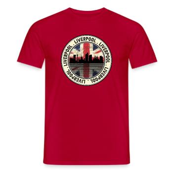 Liverpool City - Men's T-Shirt - red - Front - AI Model Male 178 dark (178cm)