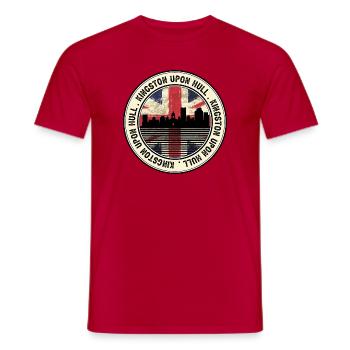 Hull Skyline Union Jack Roundel - Männer T-Shirt - Rot - Vorne - AI Model Male 178 dark (178cm)