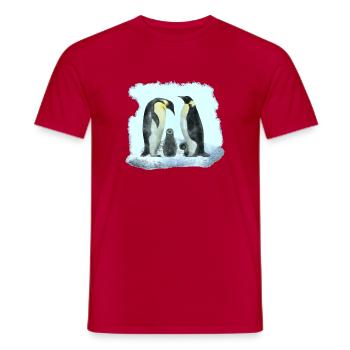 pinguinfamilie, süße vögel - Männer T-Shirt - Rot - Vorne - AI Model Male 178 dark (178cm)