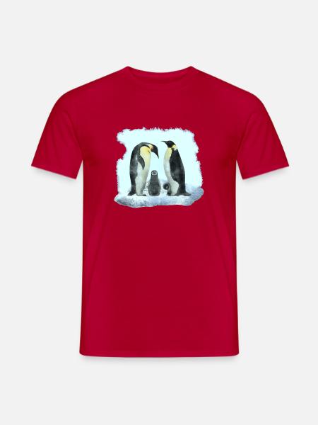 pinguinfamilie, süße vögel - Männer T-Shirt - Rot