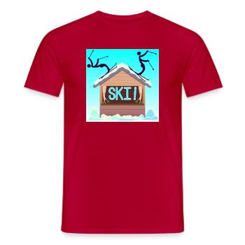 SKIANFÄNGER SKIFAHREN WINTERURLAUB - Männer T-Shirt - Rot - Vorne - AI Model Male 178 dark (178cm)