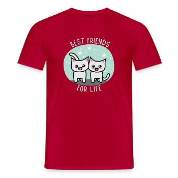 Best friends for life - Männer T-Shirt - Rot - Vorne - AI Model Male 178 dark (178cm)
