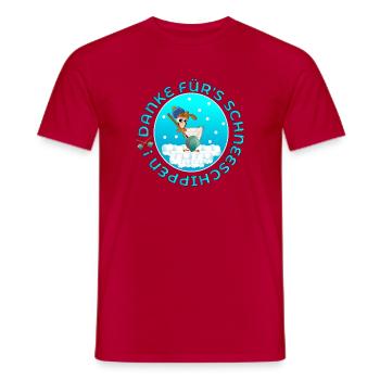 SCHNEESCHIPPEN - WINTER SCHNEE HÜHNER - Männer T-Shirt - Rot - Vorne - AI Model Male 178 dark (178cm)