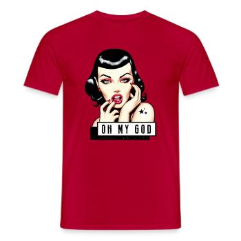 Lola Rockabilly Illustration TShirt - T-shirt homme - rouge - Devant - AI Model Male 178 dark (178cm)