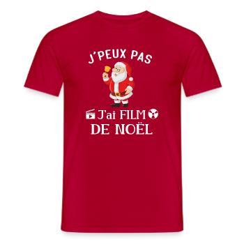 Je ne peux pas avoir filmé de Noël Joyeux Noël2024 - T-shirt homme - rouge - Devant - AI Model Male 178 dark (178cm)