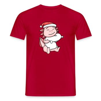 Axolotl Weihnachten - Männer T-Shirt - Rot - Vorne - AI Model Male 178 dark (178cm)