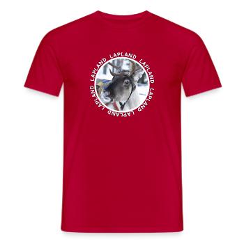 Renne de Laponie - T-shirt homme - rouge - Devant - AI Model Male 178 dark (178cm)
