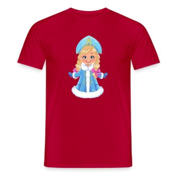 Ded Moroz Snegurotschka russischer Weihnachtsmann - Männer T-Shirt - Rot - Vorne - AI Model Male 178 dark (178cm)