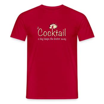 a cocktail a day TYPO  - Männer T-Shirt - Rot - Vorne - AI Model Male 178 dark (178cm)