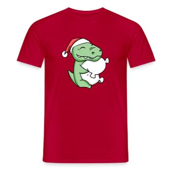 Crocodile Mignon Fatigué Dormir À Noël - T-shirt homme - rouge - Devant - AI Model Male 178 dark (178cm)