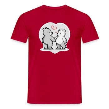 Ours Coeur Dans L’Amour Amour - T-shirt homme - rouge - Devant - AI Model Male 178 dark (178cm)