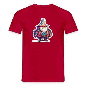 Colorful Little Magician Fantasy RPG Funny Shirt - Men's T-Shirt - red - Front - AI Model Male 178 dark (178cm)