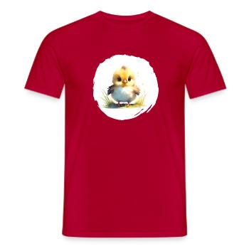Chick Watercolor - Men's T-Shirt - red - Front - AI Model Male 178 dark (178cm)