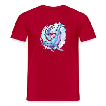 Buckelwal mit Kalb - Männer T-Shirt - Rot - Vorne - AI Model Male 178 dark (178cm)