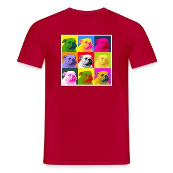 A bulldog - T-shirt homme - rouge - Devant - AI Model Male 178 dark (178cm)
