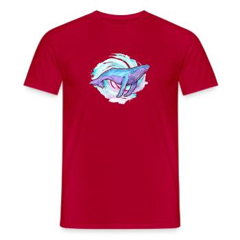 Buckelwal Aquarell - Männer T-Shirt - Rot - Vorne - AI Model Male 178 dark (178cm)