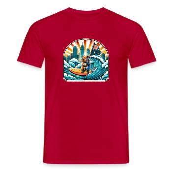 Design de surf australien Quokka - T-shirt homme - rouge - Devant - AI Model Male 178 dark (178cm)