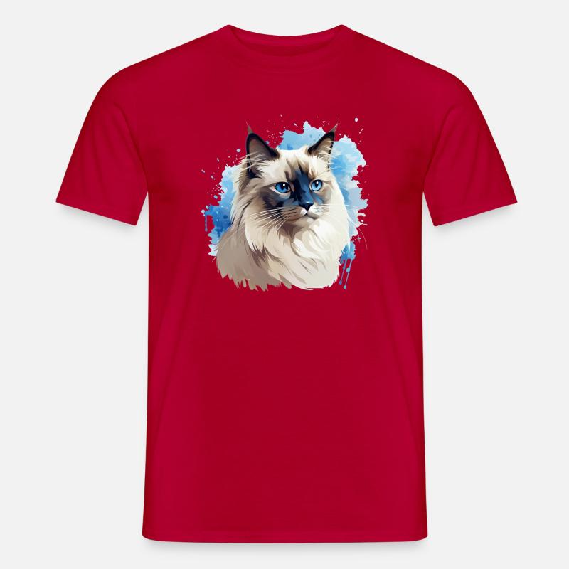 Kattehoved hellig birma - Mænd T-shirt - rød
