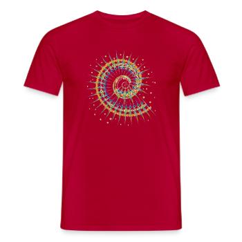 Shell shape snail in bright summer colors - Men's T-Shirt - red - Front - AI Model Male 178 dark (178cm)