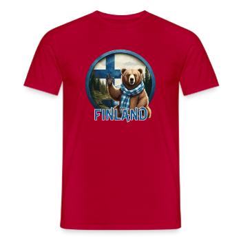 Finland - Finnland - Suomi - Männer T-Shirt - Rot - Vorne - AI Model Male 178 dark (178cm)