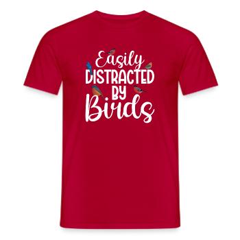 Facilement distrait par les oiseaux - T-shirt homme - rouge - Devant - AI Model Male 178 dark (178cm)