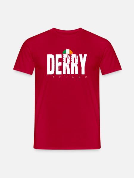 Derry Ireland Distressed Wordmark - Men's T-Shirt - red