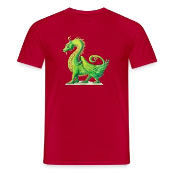 Drache Farah Zeichnung - Sonja Ariel von Staden - Männer T-Shirt - Rot - Vorne - AI Model Male 178 dark (178cm)