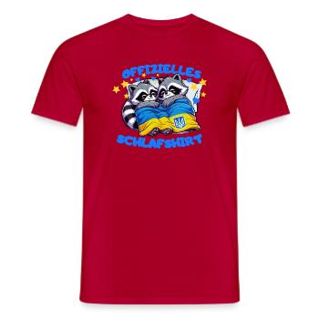 Official Sleep Shirt, Raccoons of Ukraine - Men's T-Shirt - red - Front - AI Model Male 178 dark (178cm)