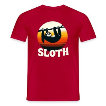 Sunset Sloth - Men's T-Shirt - red - Front - AI Model Male 178 dark (178cm)
