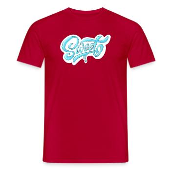 Cold Sweet Script Design - Men's T-Shirt - red - Front - AI Model Male 178 dark (178cm)