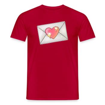 Coeur dans l’enveloppe Illustration romantique - T-shirt homme - rouge - Devant - AI Model Male 178 dark (178cm)